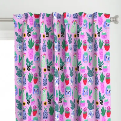 Spoonflower Plants And Vases Curtain Panel