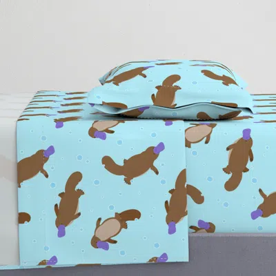 Spoonflower Playful Platypus Twin Sheet Set