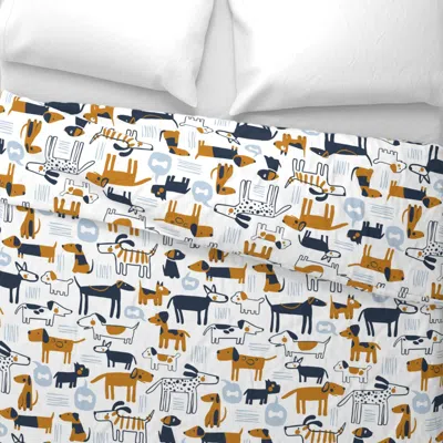 Spoonflower Playful Pups - Large Wide Cotton Sateen 3.5 oz 26" X 20" Standard Knife Edge