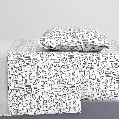Spoonflower Playful Pups Twin Sheet Set