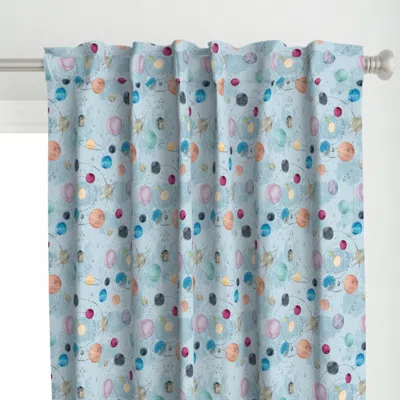 Spoonflower Playful Space - Sky Blue Curtain Panel