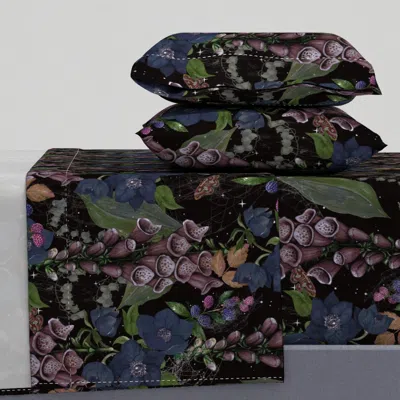 Spoonflower Poisonous Plant Garden - Goth Edition King Sheet Set