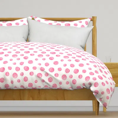 Spoonflower Polka Dot Pink And White Duvet Cover