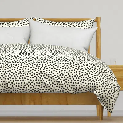 Spoonflower Polka Dots Cream Duvet Cover