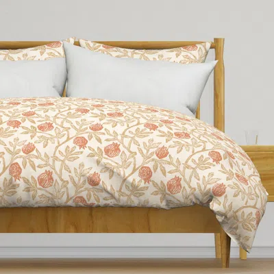 Spoonflower Pomegranate Gold Yellow And Duvet Cover In Brown