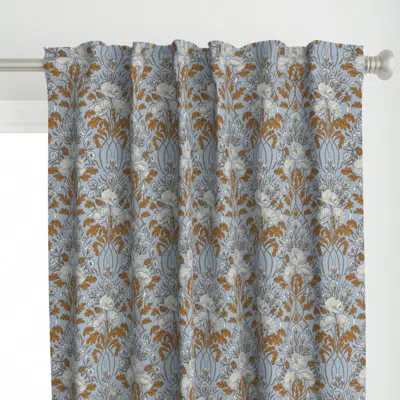 Spoonflower Poppies And Cornflower Curtain Panel