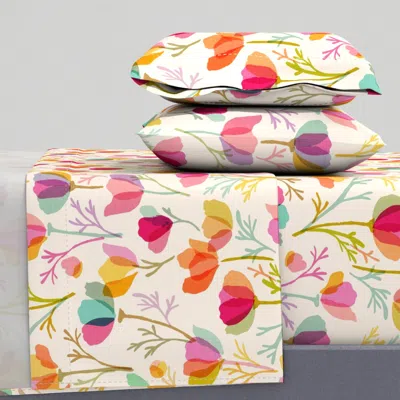 Spoonflower Poppies (rainbow) Large Full Sheet Set