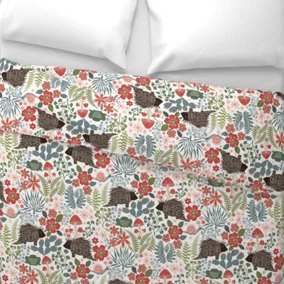 Spoonflower Porcupine Woodland Meadow Large 14" Wide Cotton Sateen 3.5 oz 26" X 20" Standard Knife Edge