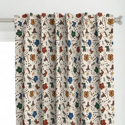 Spoonflower Potter Icons-beige Curtain Panel