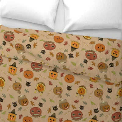 Spoonflower Pottsfield Pumpkins Wide Cotton Sateen 3.5 oz 26" X 20" Standard Knife Edge
