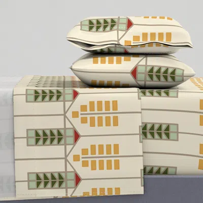 Spoonflower Prairie Vine Extra Large Cal King Sheet Set