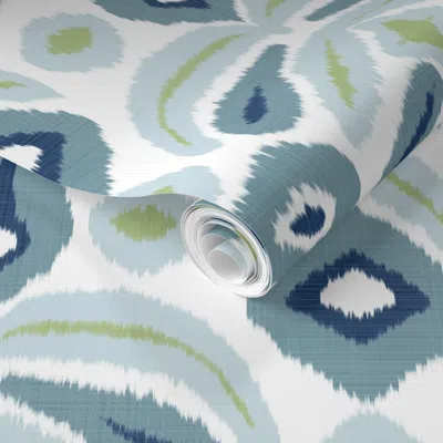 Spoonflower Pre-pasted Wallpaper 12" Custom Bloom Ikat Version2 2' X 12' Removable