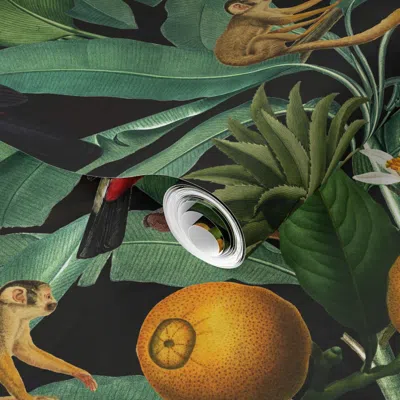 Spoonflower Pre-pasted Wallpaper 14 Exotic Jungle Beauty A Vintage Botanical Pattern Featuring Tropical 2' X 12'