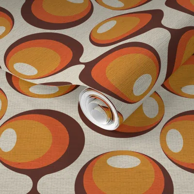 Spoonflower Pre-pasted Wallpaper 1970's Time Warp - Mid Century Mod Magic 2' X 12' Removable
