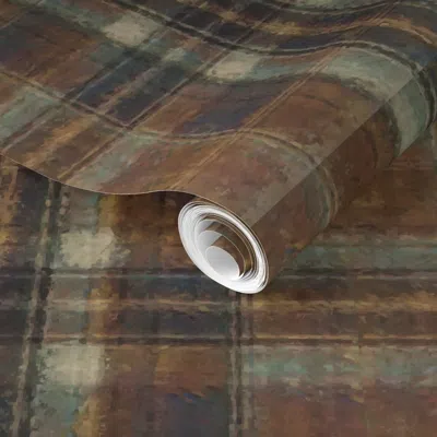 Spoonflower Pre-pasted Wallpaper 2 Farmer Brown's Faux Flannel Shirt 2' X 12' Removable