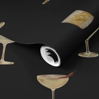 Spoonflower Pre-pasted Wallpaper 4 Cocktails 2' X 12' Removable