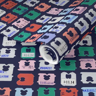Spoonflower Pre-pasted Wallpaper 63 Loaves (jackie Blue) - Bread Tags 2' X 12' Removable