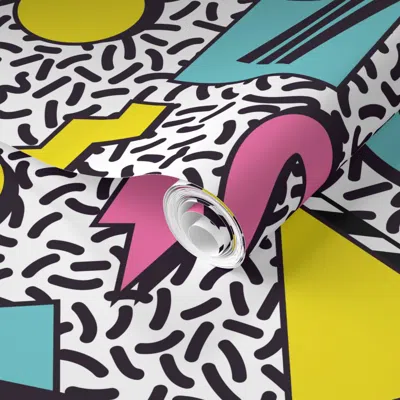 Spoonflower Pre-pasted Wallpaper 90s Teen 2' X 12' Removable