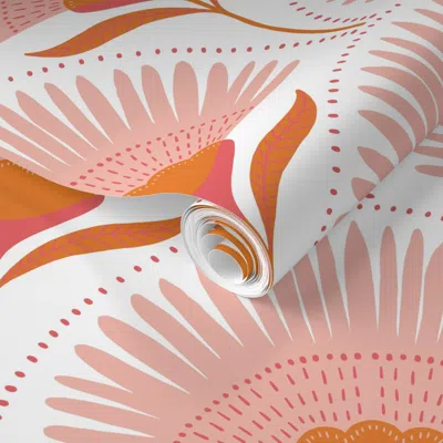 Spoonflower Pre-pasted Wallpaper Aara Palm - Merlene Custom 3 2' X 12' Removable