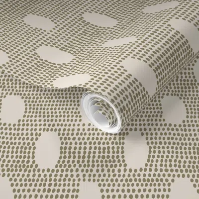 Spoonflower Pre-pasted Wallpaper Abacus Greenstone 2' X 12' Removable