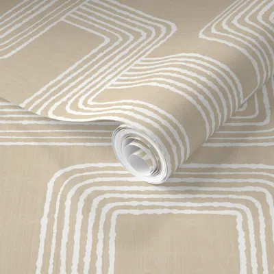 Spoonflower Pre-pasted Wallpaper Abstract Highway In Earthy Soft Muted Colors 03  Removable