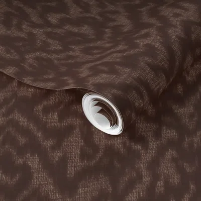 Spoonflower Pre-pasted Wallpaper Abstract Ikat Blender Dark Oak 3e2118 2' X 12' Removable