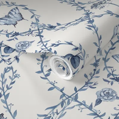 Spoonflower Pre-pasted Wallpaper Alabama Toile - Large 2' X 12' Removable