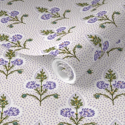 Spoonflower Pre-pasted Wallpaper An Ideal Bloom Lavender  Removable