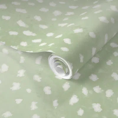 Spoonflower Pre-pasted Wallpaper Antelope Pistachio 2' X 12' Removable