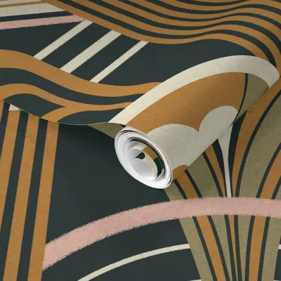 Spoonflower Pre-pasted Wallpaper Art Deco 2' X 12' Removable