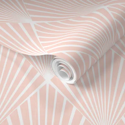 Spoonflower Pre-pasted Wallpaper Art Deco - Blush Texture 2' X 12' Removable