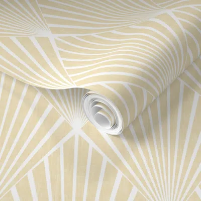 Spoonflower Pre-pasted Wallpaper Art Deco - Gold Yellow - Texture 2' X 12' Removable