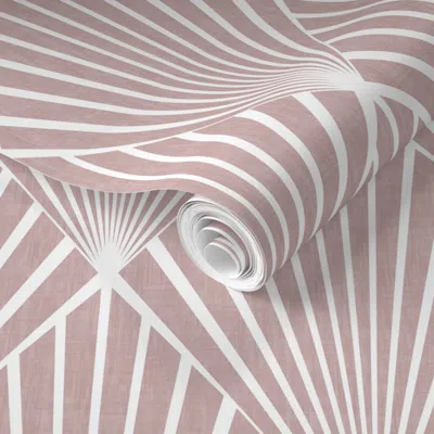 Spoonflower Pre-pasted Wallpaper Art Deco - Pale Mauve Texture 2' X 12' Removable