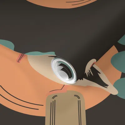 Spoonflower Pre-pasted Wallpaper Art Deco Pelicans 2' X 12' Removable