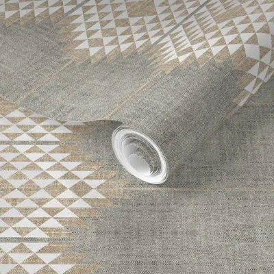 Spoonflower Pre-pasted Wallpaper Atiz Diamond Linen 2' X 12' Removable