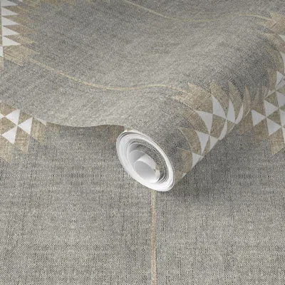 Spoonflower Pre-pasted Wallpaper Atiz Diamond Linen Rotated 2' X 12' Removable