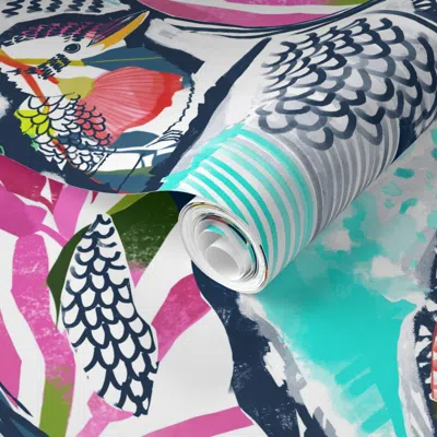 Spoonflower Pre-pasted Wallpaper Aussie Animals 2' X 12' Removable