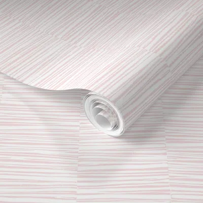 Spoonflower Pre-pasted Wallpaper Ballet Slipper White Cut Stripe All Over Texture 2' X 12' Removable