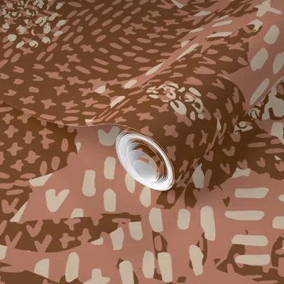 Spoonflower Pre-pasted Wallpaper Bazaar Koko Prarie Dot 2' X 12' Removable