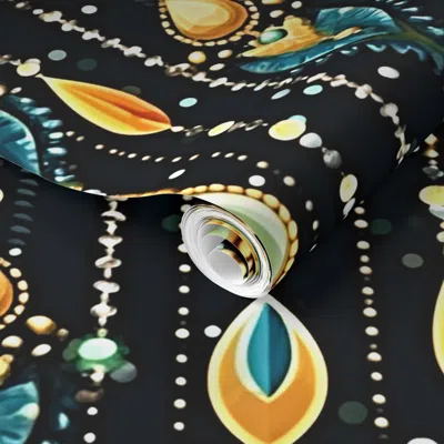 Spoonflower Pre-pasted Wallpaper Beaded Beauty 4 2' X 12' Removable