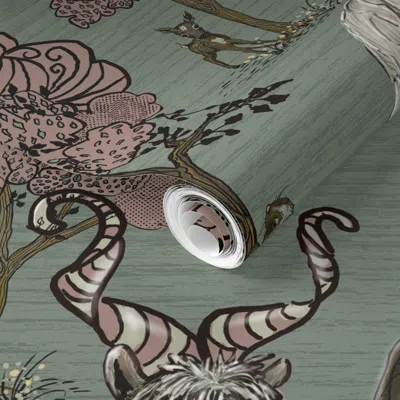 Spoonflower Pre-pasted Wallpaper Bilberry Woodlands Of Wales 2' X 12' Removable