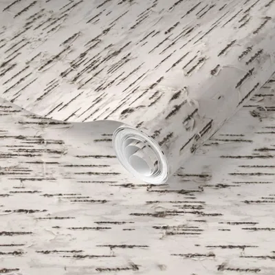 Spoonflower Pre-pasted Wallpaper Birch Bark 2' X 12' Removable