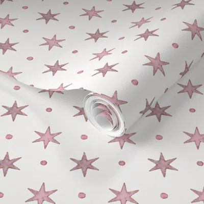 Spoonflower Pre-pasted Wallpaper Birmingham Stella Orchid Shadow 3 2' X 12' Removable
