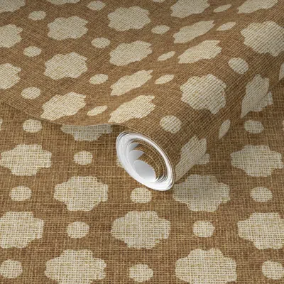 Spoonflower Pre-pasted Wallpaper Biscuit Burlap 2' X 12' Removable In Brown