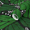 Spoonflower Pre-pasted Wallpaper Black Verdant Green Monarch Butterfly 2' X 12' Removable In Green