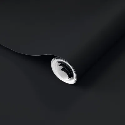 Spoonflower Pre-pasted Wallpaper Blackest Black Solid Plain Color  (rich Blue Based Black) 2' X 12' R