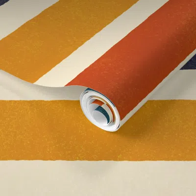 Spoonflower Pre-pasted Wallpaper Blanket Stripe - Classic 2' X 12' Removable