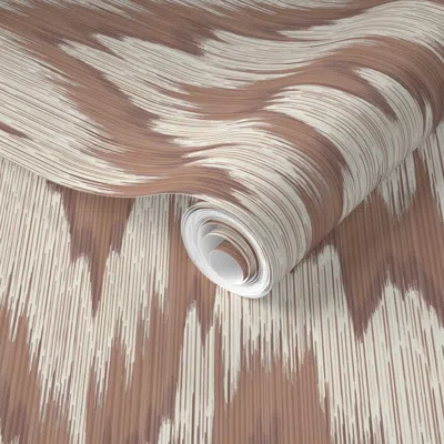 Spoonflower Pre-pasted Wallpaper Blaze - Mocha Mousse - Pantone Color Of The Year 2025 2' X 12' Removable