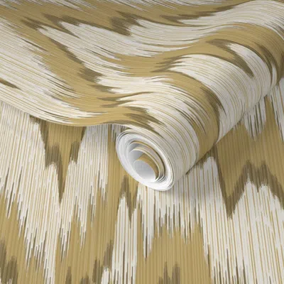 Spoonflower Pre-pasted Wallpaper Blaze Sepia On Cream 2' X 12' Removable