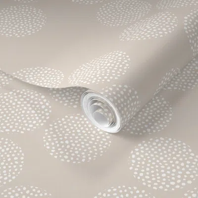 Spoonflower Pre-pasted Wallpaper Boho Dots On Cream / Large 2' X 12' Removable